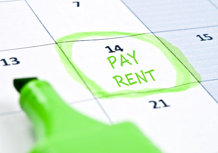 Calendar mark  with Pay rent